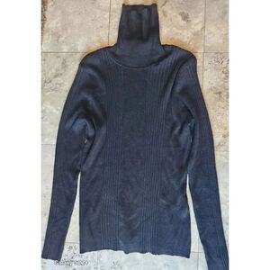 S8 Reference Point black Vertical Ribbed Knit turtleneck sweater Long Sleeves